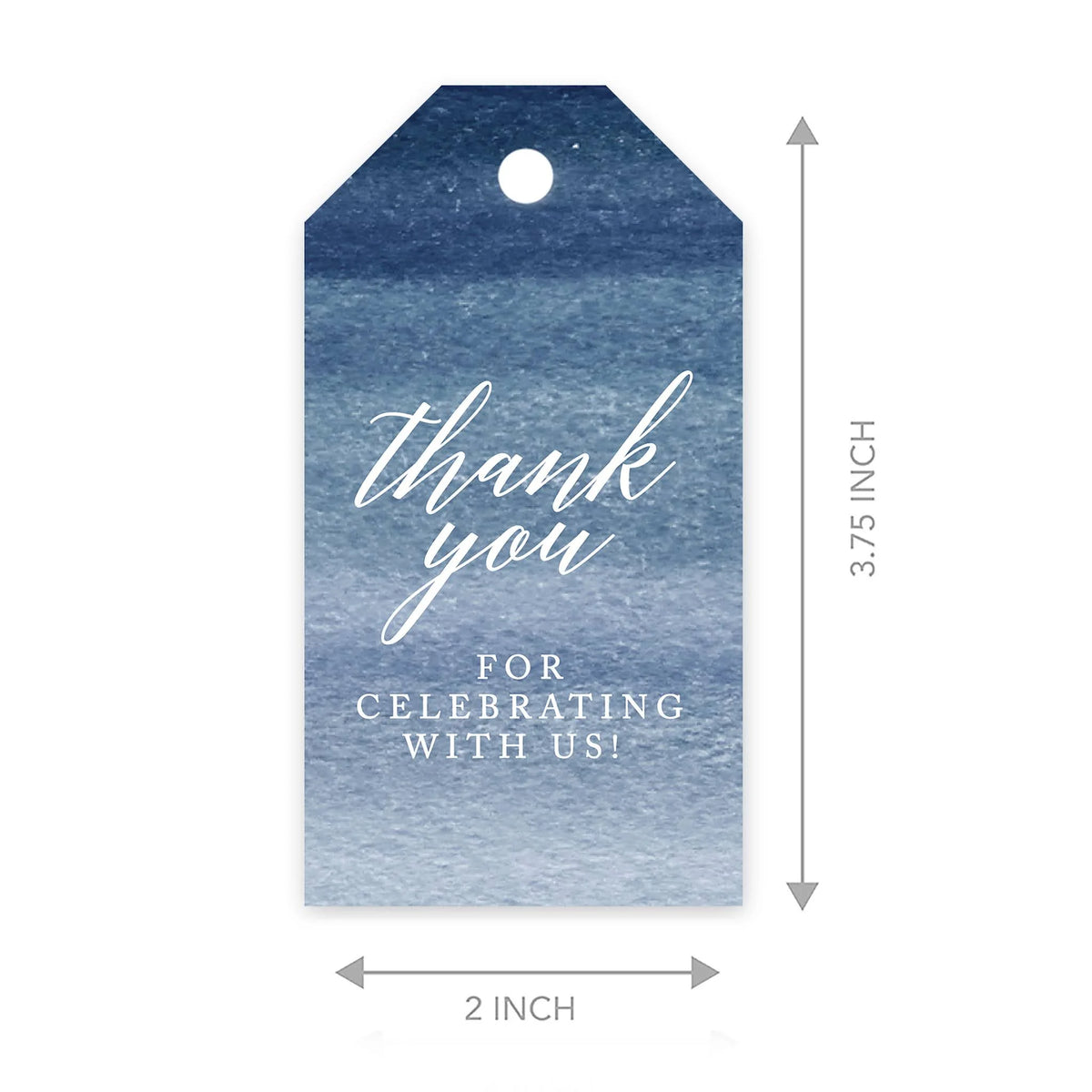 Navy Blue Ombre Watercolor Cardstock Gift Tags 100-Pk N2251