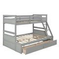 Gray Twin Over Full Bunk Bed with Storage Z8063