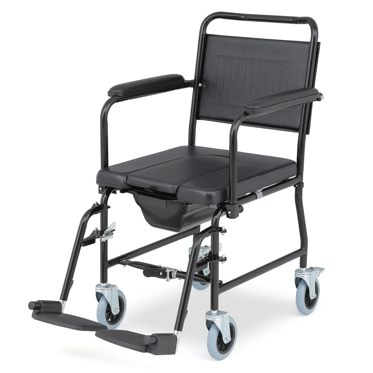 Commode Chair with Flip Up Armrests and 2 Locking Wheels F4809