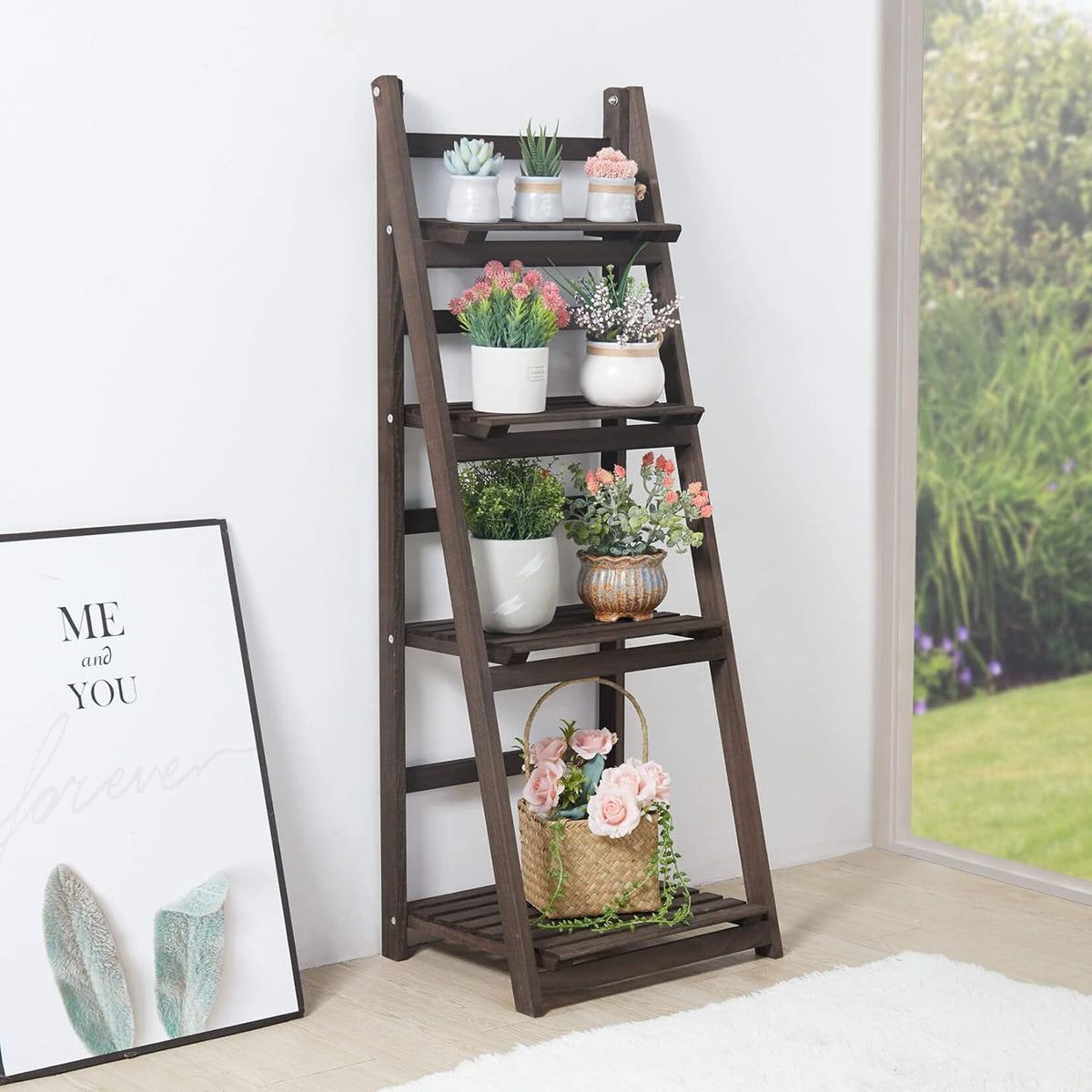 4 Tier Wooden Plant Stand N619