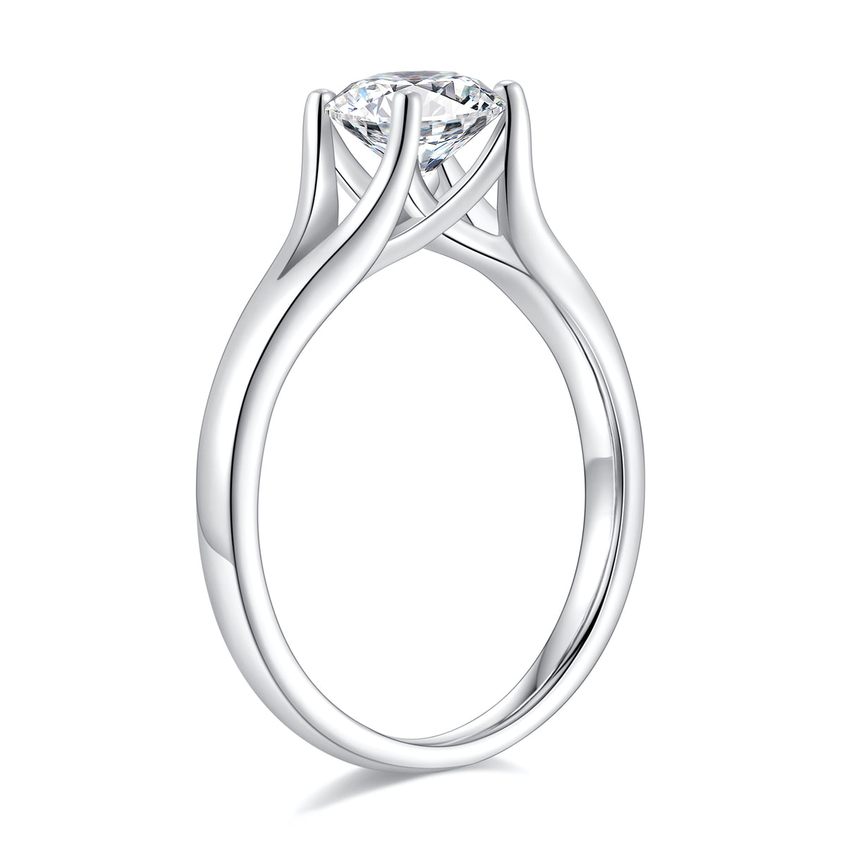 1 Carat Moissanite Engagement Ring 925 Sterling Silver Solitaire Round Cut R10157