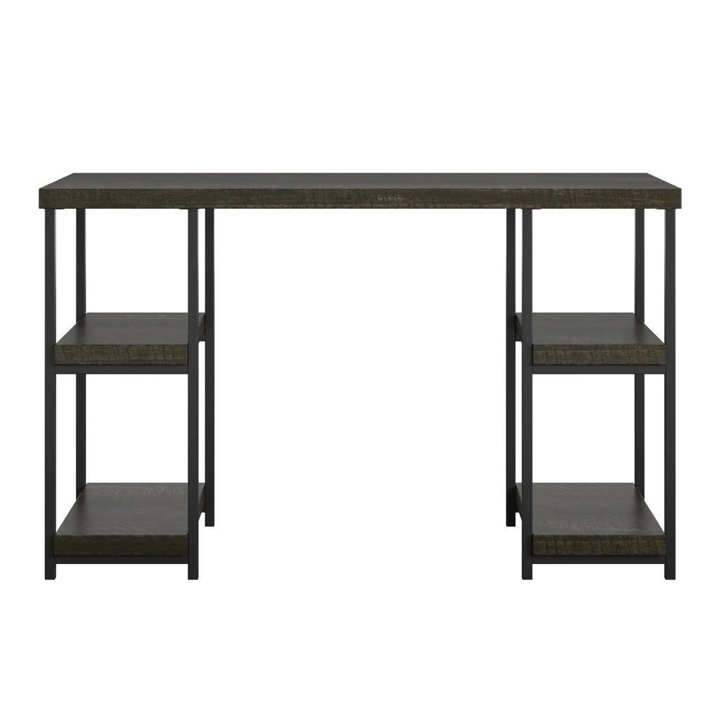 Brown Oak Double Pedestal Desk Y44440
