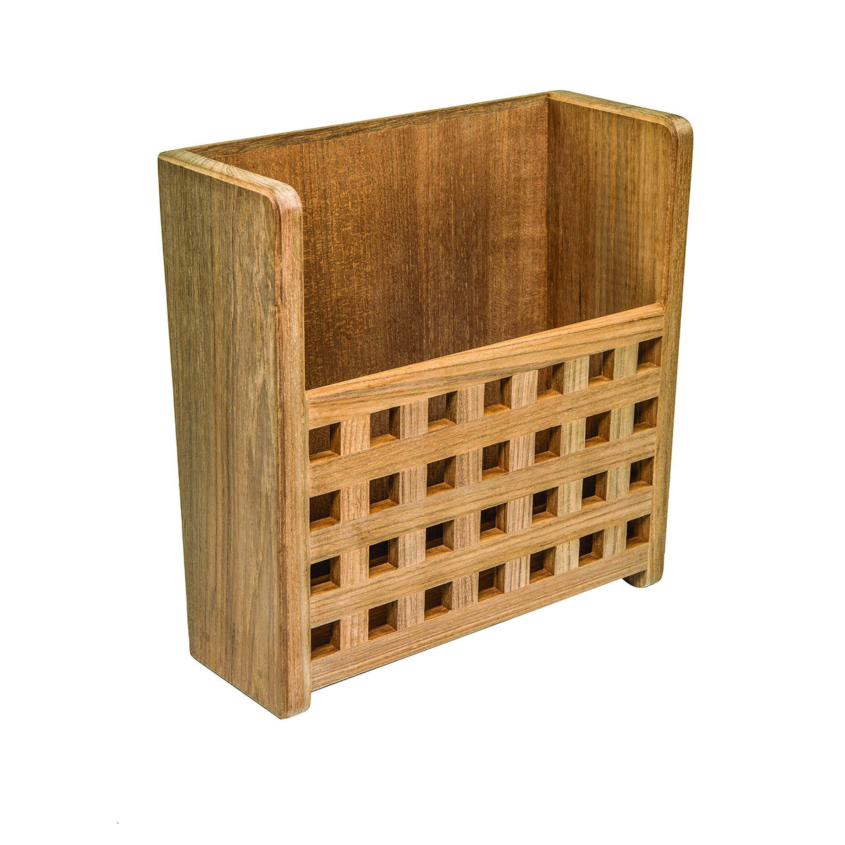 Teak Grate Front Magazine Rack L8988