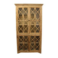 Natural Solid Wood Cabinet with 4 Glass Doors O757