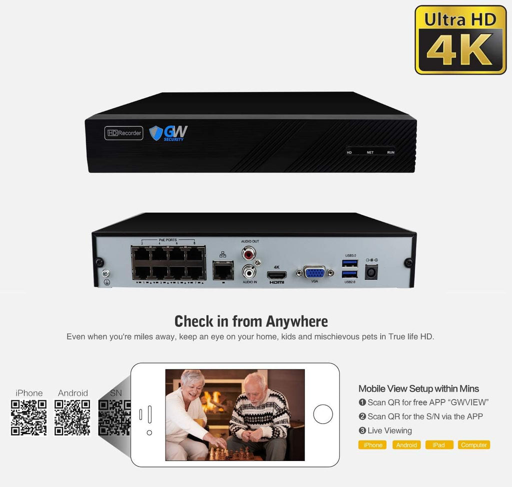 8 Channel 4K POE Security Camera System P34352