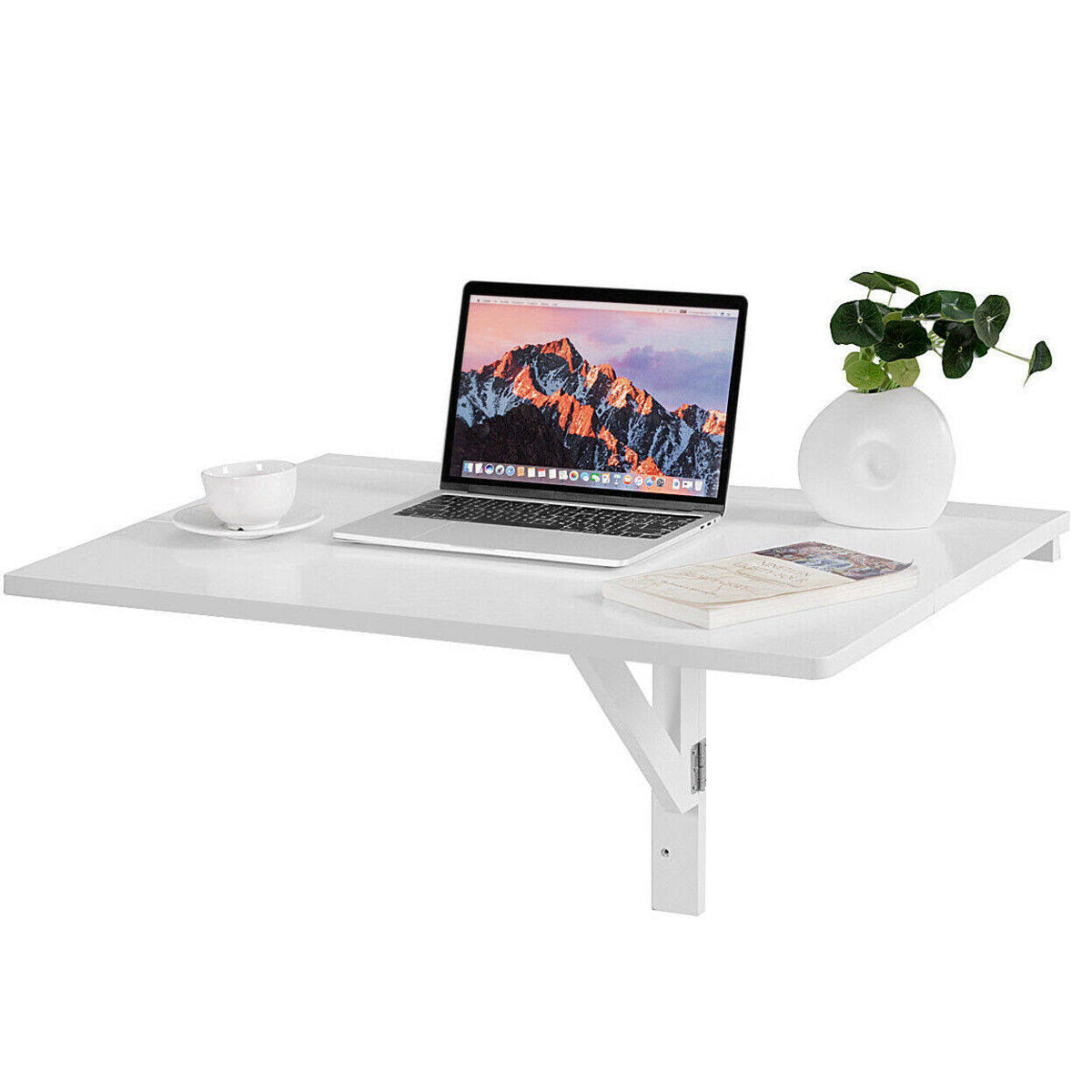 Wall-Mounted Drop-Leaf Folding Table White Y19220