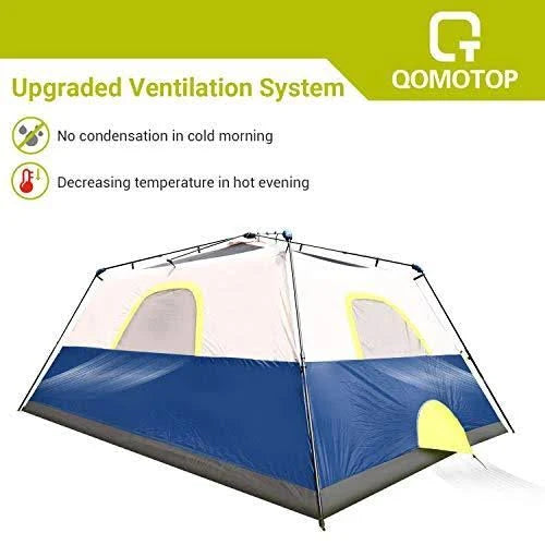 4/6/8/10 Person Instant Pop Up Camping Tent with Top Rainfly E9325