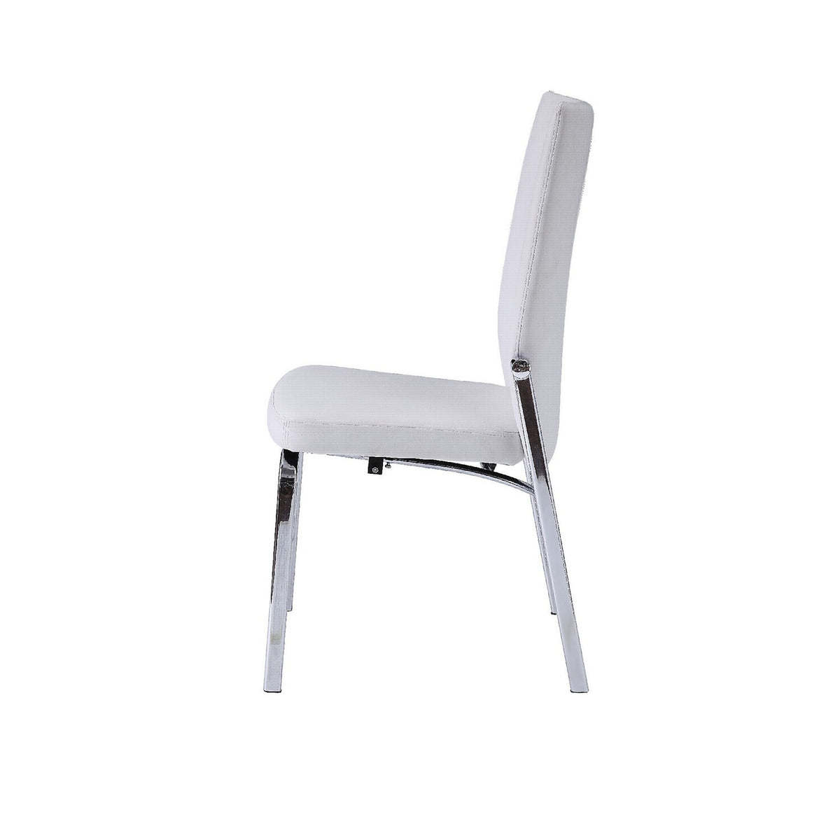 White Chrome Metal Dining Chair Set of 2 A440574