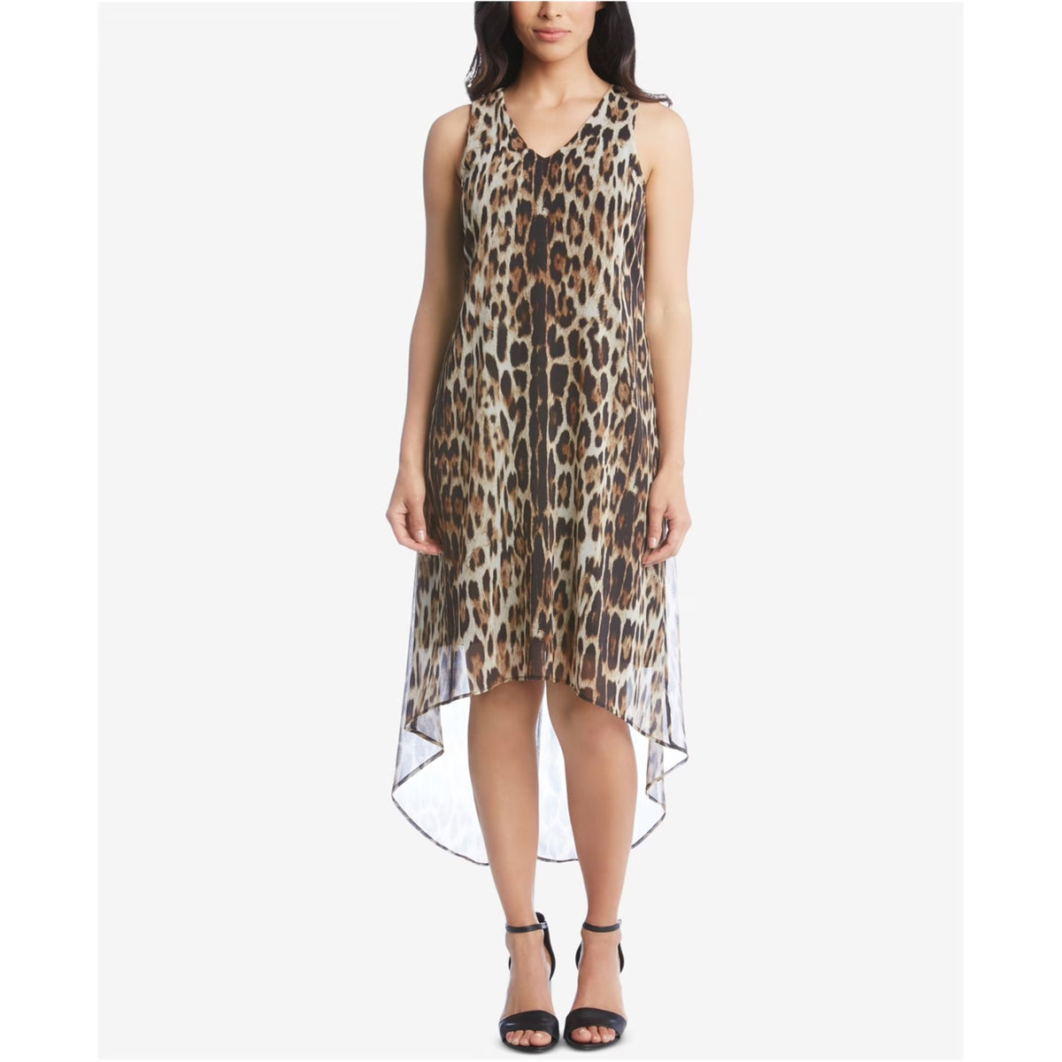 Animal Print Sleeveless High-Low Dress R92363