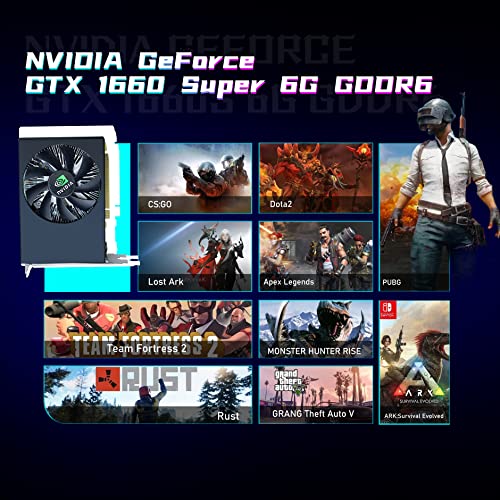 RGB Gaming Desktop PC, Intel I7 3.4Ghz, GeForce GTX 1660 Super 6G GDDR6, 32G Memory, 512G SSD, 3T, WiFi, BT 5.0, RGB Keyboard & Mouse, W10P64 (Renewed) S61786