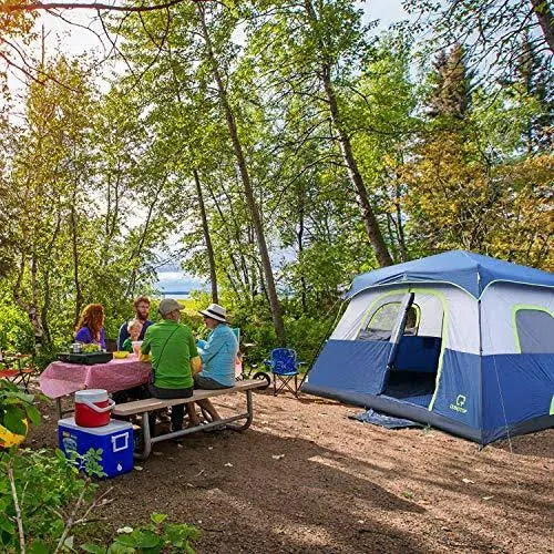 4/6/8/10 Person Instant Pop Up Camping Tent with Top Rainfly E9325