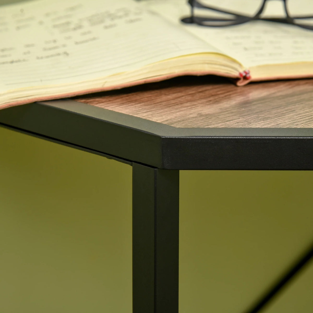 Black Corner Desk with Metal Frame K25689