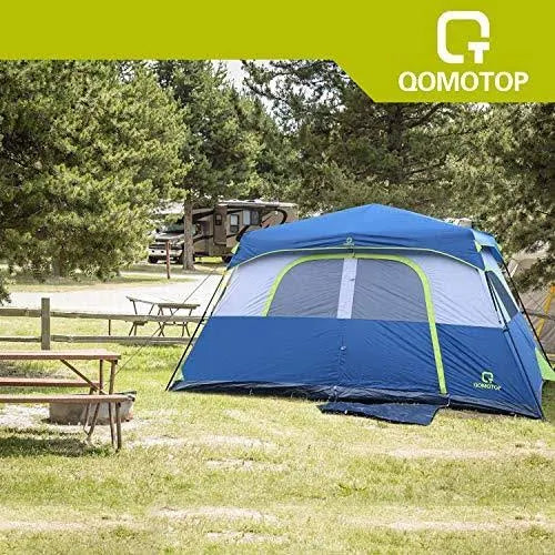 4/6/8/10 Person Instant Pop Up Camping Tent with Top Rainfly E9325